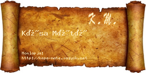Kása Máté névjegykártya